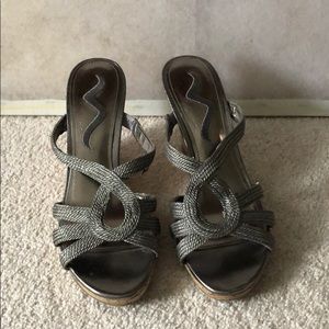 Nina Grey wedge sandals